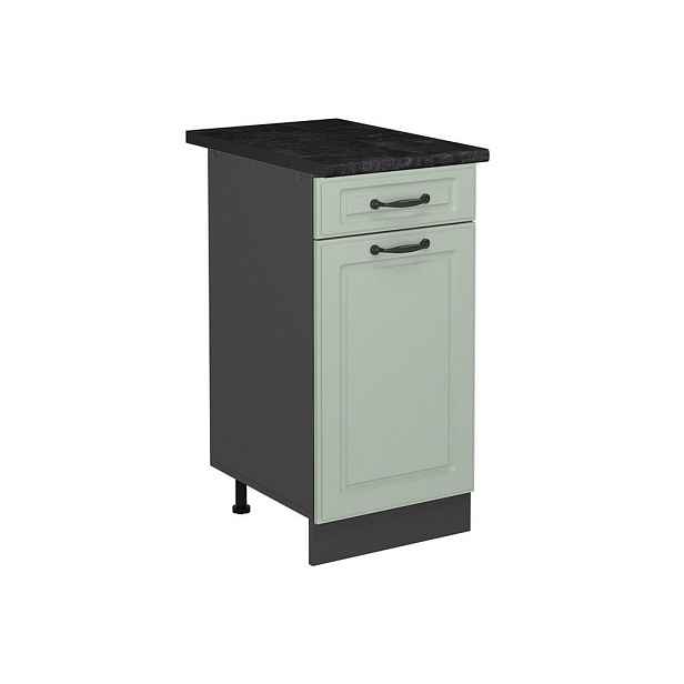 Vicco SPODNÍ SKŘÍŇKA KUCHYŇSKÉ LINKY R-Line, Mint venkovský dům/Antracit, 40 cm pracovná doska antracitová