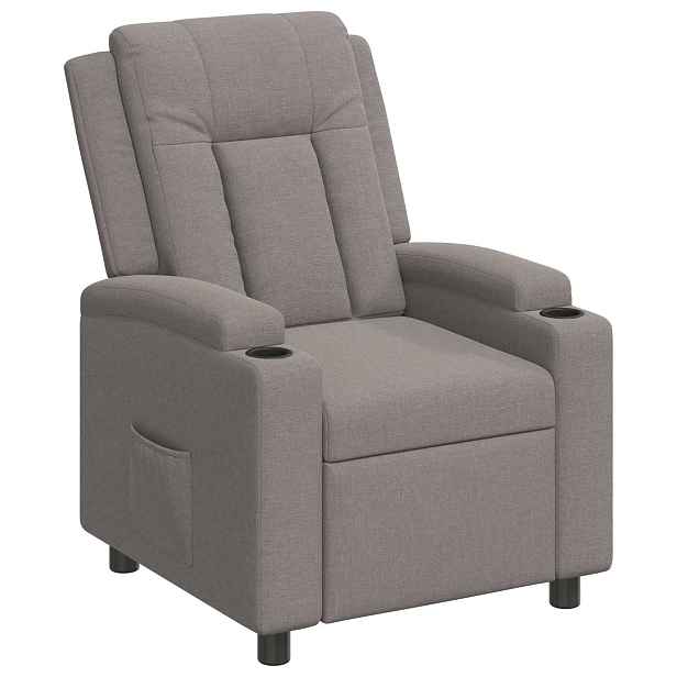 vidaXL Polohovací křeslo Taupe 75 x 95 x 100 cm Textil