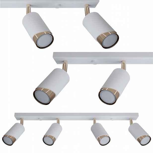 Závěsná ocelová lampa Bragi 4 bodová 3xGU10 64 cm bílo-zlatá, moderní