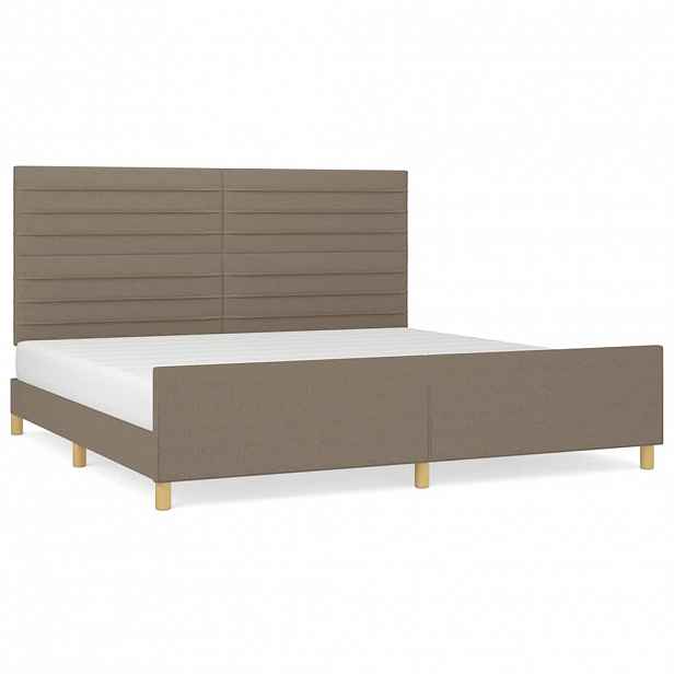 vidaXL Rám postele bez matrace taupe 200 x 200 cm textil