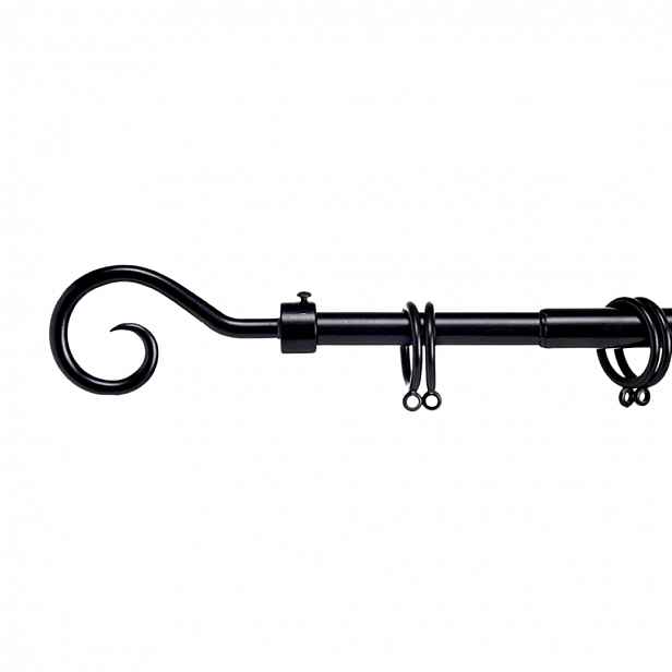 Černá kovová garnýž VALANCE LOOP 170-320 cm