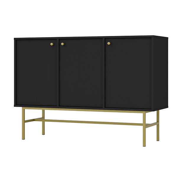 MASSENO KOMODA TORINO, 125/86/41 cm se 3 dvířky, grafitová