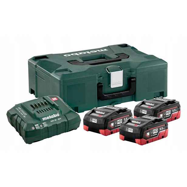 Metabo Sada Akumulátorů 3 x 5.5 Ah Lihd Nabíječka Asc 30-36 V Kufr