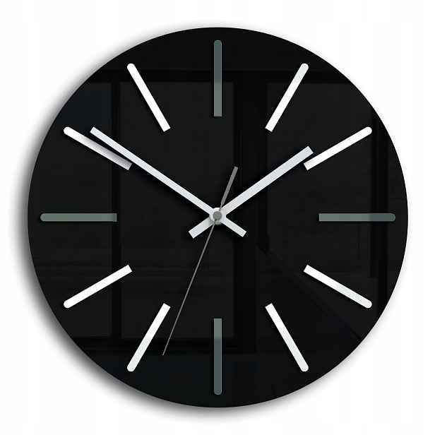 Nástěnné hodiny Moderní Tichý Černý Akrylový do obývacího pokoje Minimalistický