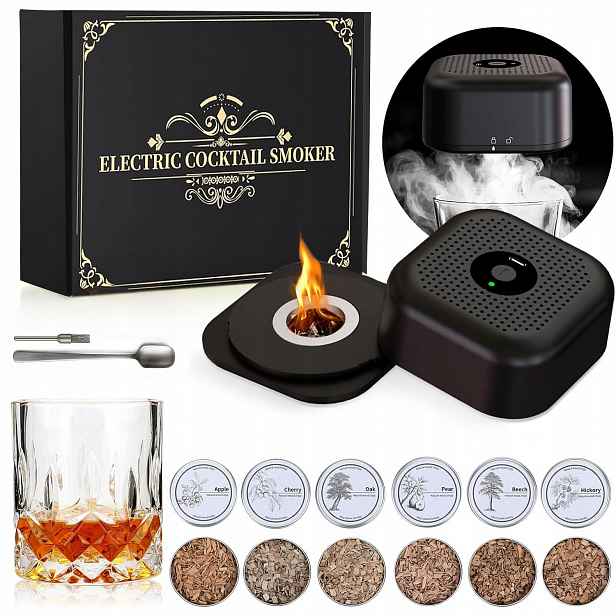 Sada Na Uzení Whisky Smoker Dřevěná Dárek Pro Kluka Přenosná