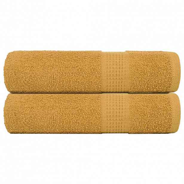 vidaXL Ručníky FROGN 2 ks zlaté 50x100 cm 360 g/m²