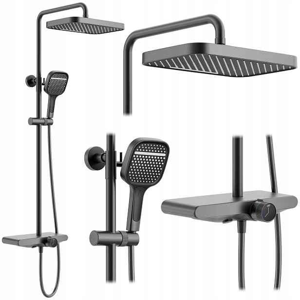 Sprchový Set S Dešťovou Sprchou Rea Bari Titan Sprchový 100 cm