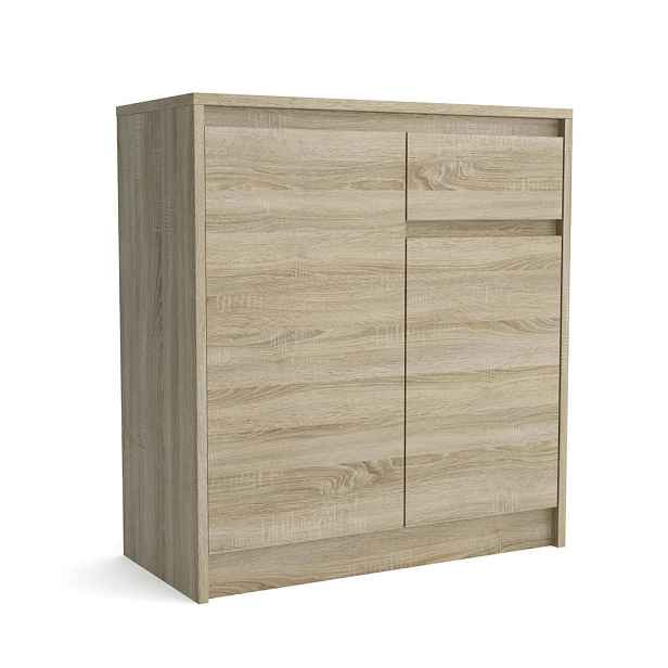 MASSENO KOMODA ASTORRE, 75/82/35 cm s 1 zásuvkou a 2 dvířky, dub Sonoma