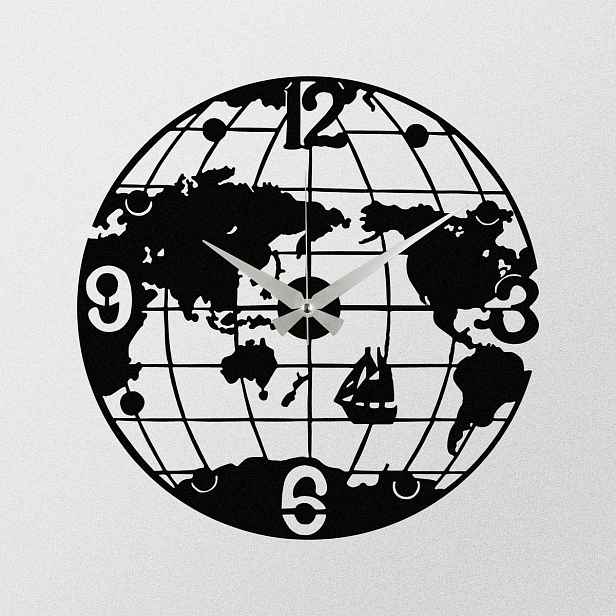Nástěnné hodiny World S018 Black, 48 x 48 cm