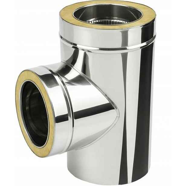 T-rozdělovač 90 izolovaný fi 130 pro spalinový komín Inox 130/180 Gr. 0,8MM