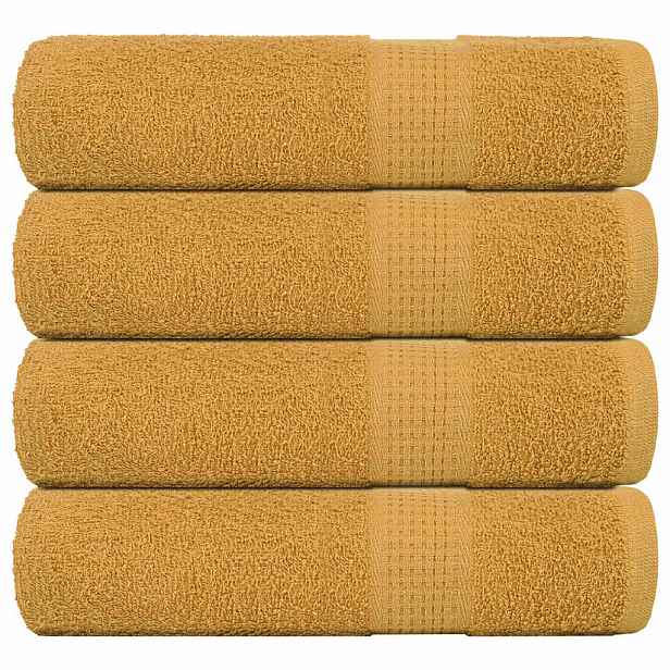 vidaXL Ručníky FROGN 4 ks zlaté 50x100 cm 360 g/m²