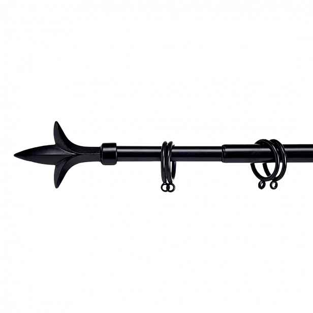 Černá kovová garnýž VALANCE TRIDE 170-320 cm