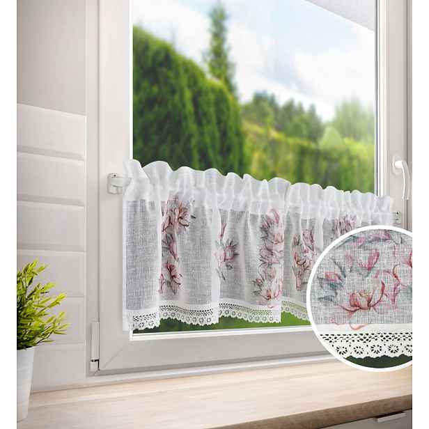 Dekorační krátká vitrážová záclona do kuchyně LEVA 150x30 cm MyBestHome