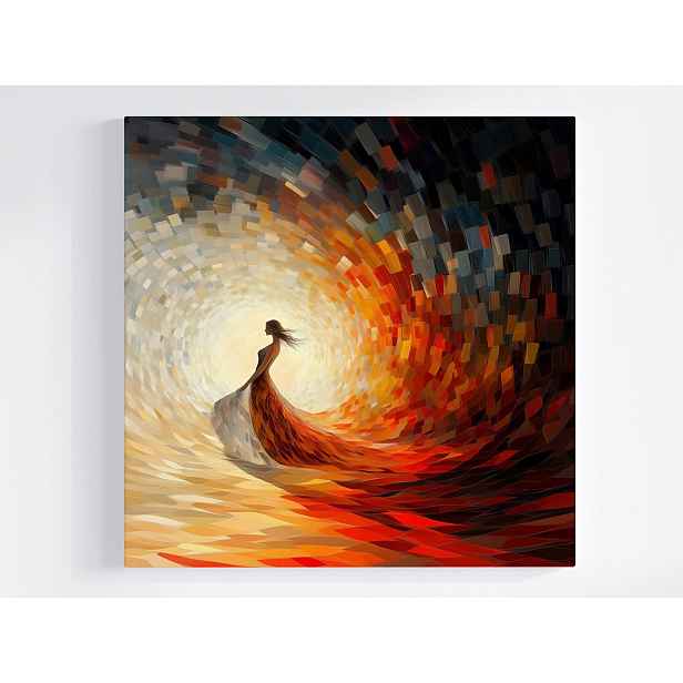 Obraz Na Plátně Canvas Žena Dívka Mozaika Oheň Slunce Kolo 50x50