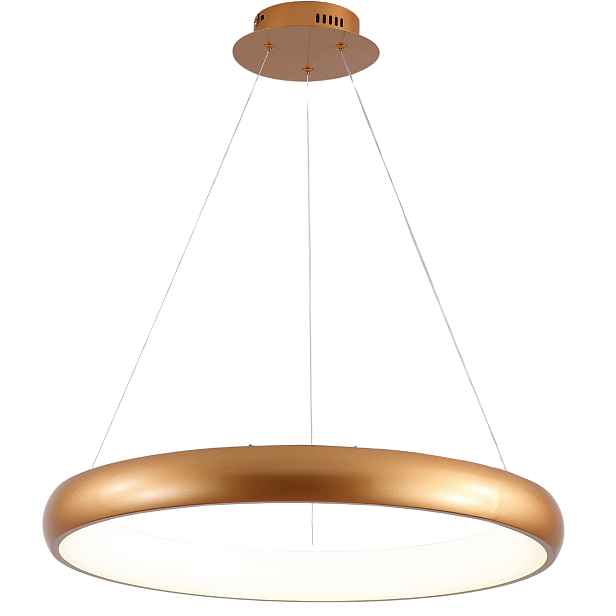 Stropní Svítidlo 60 cm Led Závěsný Lustr Ring Dálkový Ovladač zlatý Loft moderní