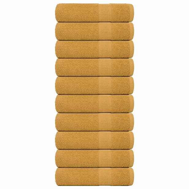 vidaXL Ručníky FROGN 10 ks zlaté 50x100 cm 360 g/m²