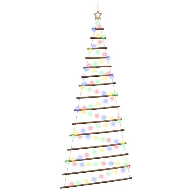 vidaXL Závěsný vánoční strom 210 cm 130 LED Vícebarevná