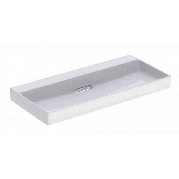 Geberit ONE - Umyvadlo 105x48x14 cm, skrytý přepad, bez otvoru pro baterii, vodorovný odtok, KeraTect, bílá 505.045.00.1