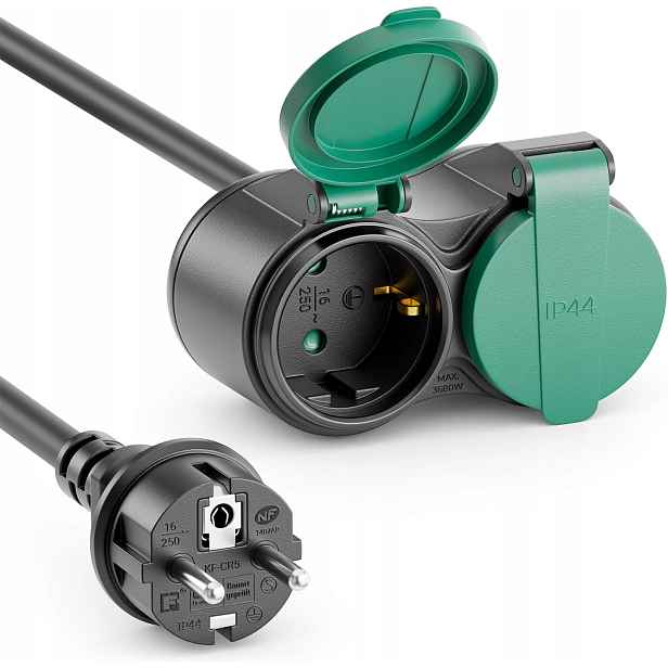 Prodlužovací Kabel Zahradní IP44 3M 2 Zásuvky 16A