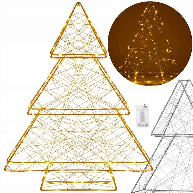 Vánoční Stromek Dekorativní 100 Led Bílá Teplá Na Baterie Svátky IP20