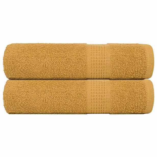 vidaXL Ručníky do sprchy FROGN 2 ks zlaté 70 x 140 cm 360 g/m²
