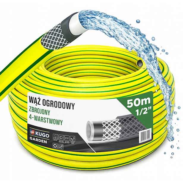 Hadice 1/2" 50 m 4VRSTVÁ Vyztužená Polská Výroba