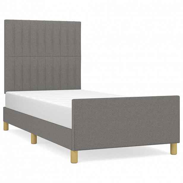 vidaXL Rám postele bez matrace tmavě šedá 80 x 200 cm textil