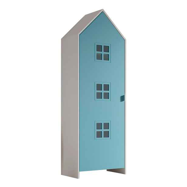 Bílo-světle modrá dětská šatní skříň 58x172x37 cm Casami Bruges – Vipack