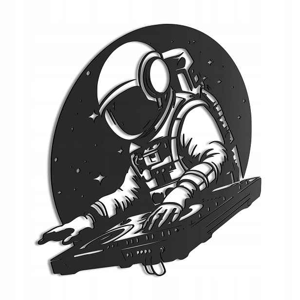 Dřevěný 3D obraz Astronaut Dj Nástěnná Dekorace Dárek