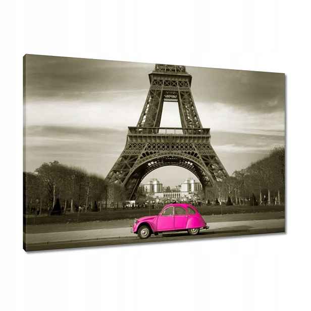 Obrazy 90x60 Růžový Citroen v Paříži