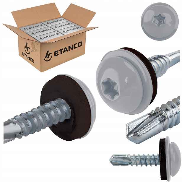 Šrouby do kovu Torx 3 mm 4,8 x 22 mm Ral 9006 1500 ks Etanco GT3 Ph Z14