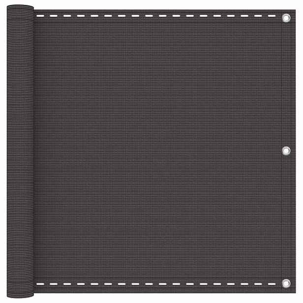 vidaXL Balkonová clona Antracitová 90 x 700 cm HDPE a hliník