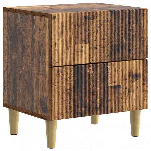 vidaXL Noční skříňka Staré dřevo 43 x 34,5 x 48 cm Kompozitní dřevo