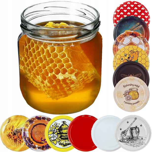 24 x Skleněná Zavařovací Sklenice 425 ml Sklenice 400 ml Na Zavařeniny Med Šroubovací Fi 82