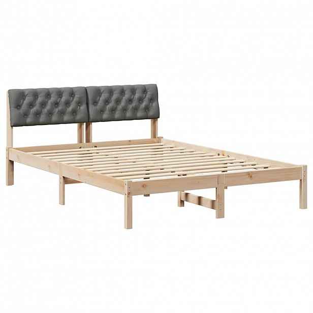 vidaXL Rám postele s čelo hnědá a tmavě šedá 150 x 200 cm