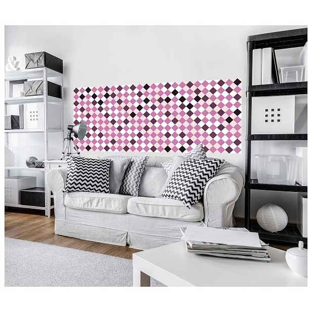Fototapeta Geometrické kosočtverce fialovo-růžové abstrakce 250x104 lepidlo