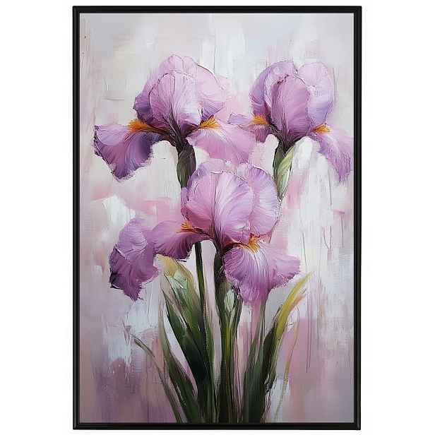 Plakát Rámeček Hliník Příroda Zahrada Louka Květiny Růžové Kosatce Kytice 40x60