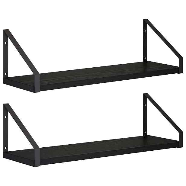 vidaXL Nástěnné poličky 2 ks Černý dub 50 x 16 x 15,5 cm