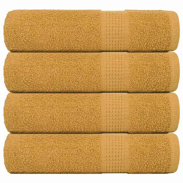 vidaXL Ručníky do sprchy FROGN 4 ks zlaté 70 x 140 cm 360 g/m²