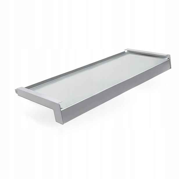 Vnější parapet Ocel Ocelový, Alu krytky šířka 40 cm délka 70 cm Stříbrná