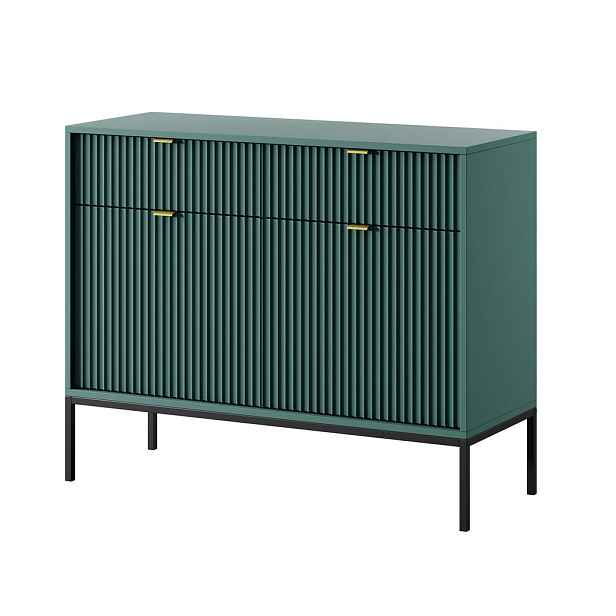 MASSENO KOMODA STELLARE, 104/83/39 cm s 2 zásuvkami a 2 dvířky, světle zelená