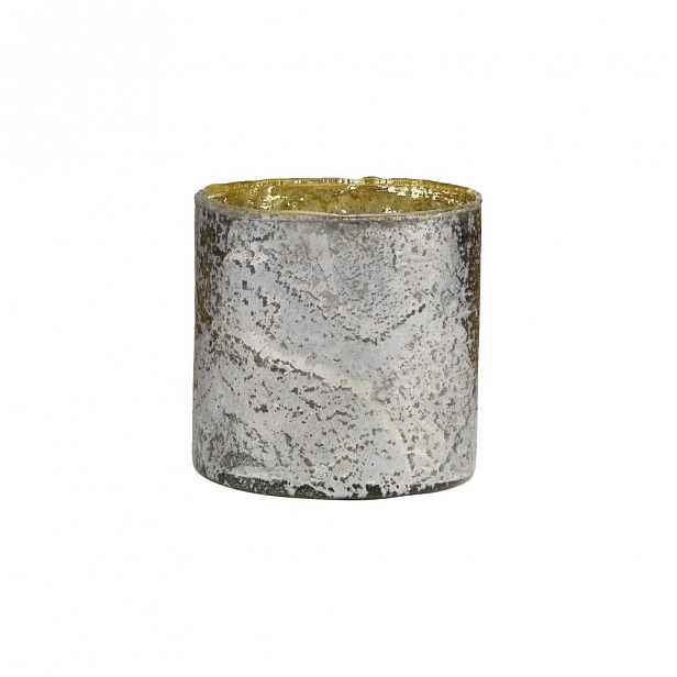 Butlers DELIGHT Skleněný votivní svícen 8 cm - stříbrná