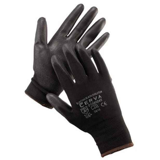 Cerva Pracovní rukavice BUNTING BLACK BLISTR vel. 9