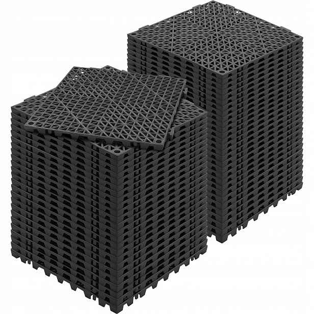 Drenážní podložka černá 30x30 cm 55 ks Pvc kombinovaná protiskluzová koupelna