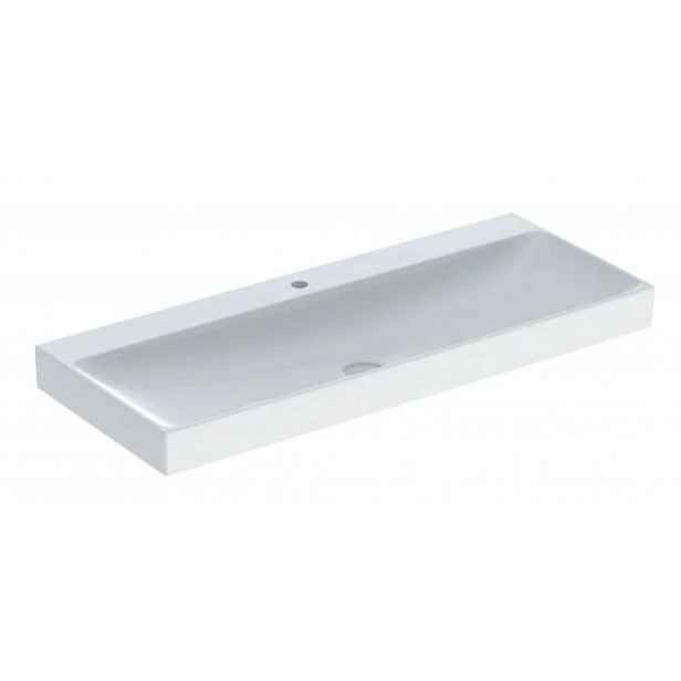 Geberit ONE - Umyvadlo 120x48x14 cm, bez přepadu, s otvorem pro baterii, KeraTect, bílá 505.020.01.5