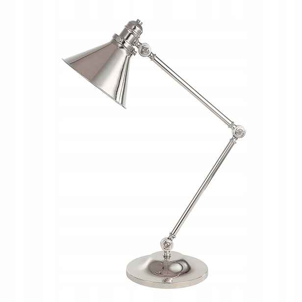 Klasická retro stolní lampa nikl chrom, leštěná, nastavitelná Elstead