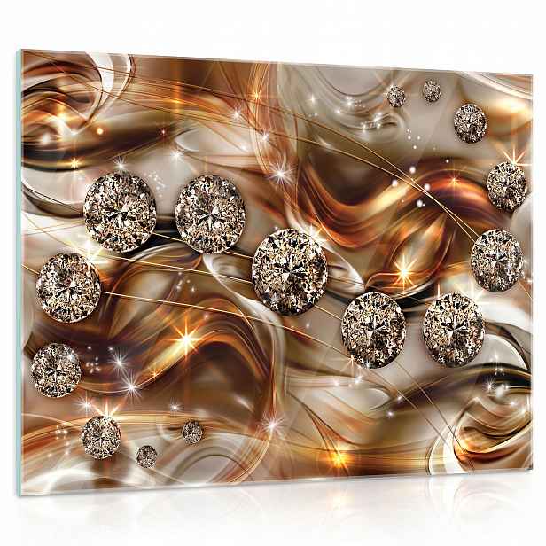 Skleněný obraz velké zlaté diamanty 80x60