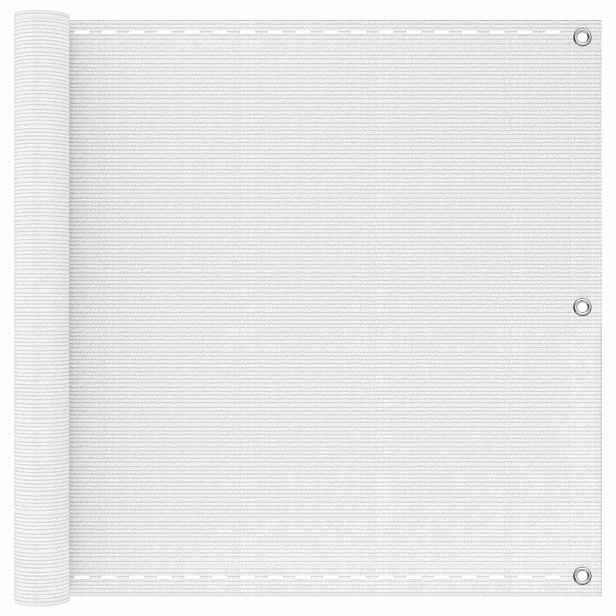 vidaXL Balkonová clona Bílá 75 x 800 cm HDPE a hliník