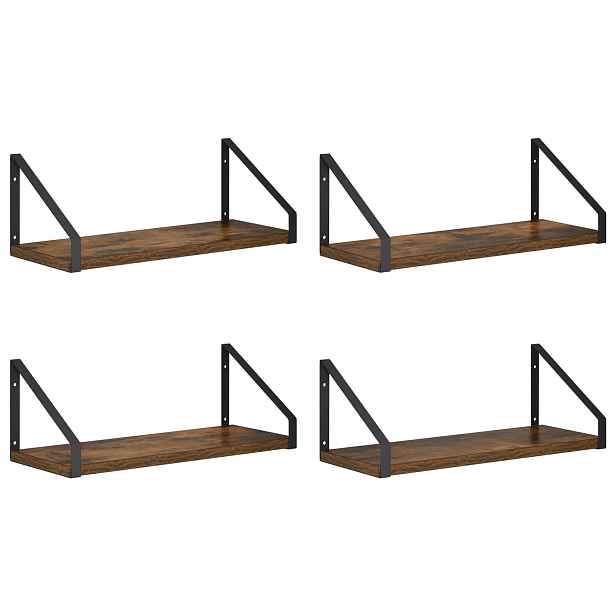 vidaXL Nástěnné poličky 4 ks Kouřový dub 40 x 16 x 15,5 cm
