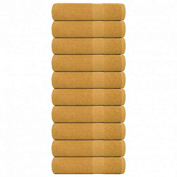 vidaXL Ručníky do sprchy FROGN 10 ks zlaté 70x140 cm 360 g/m²